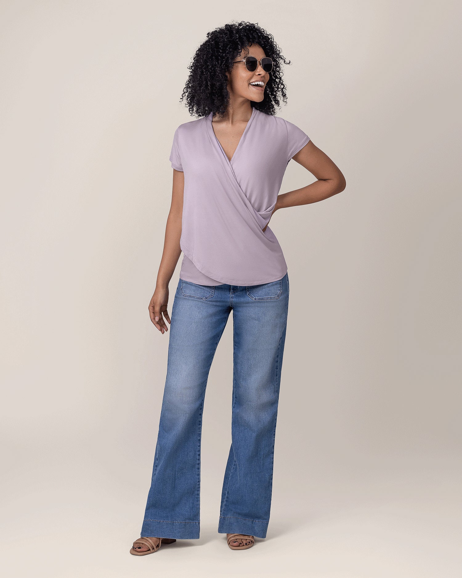 Bamboo Draped Nursing Top | Lavender Mist - Image 4
