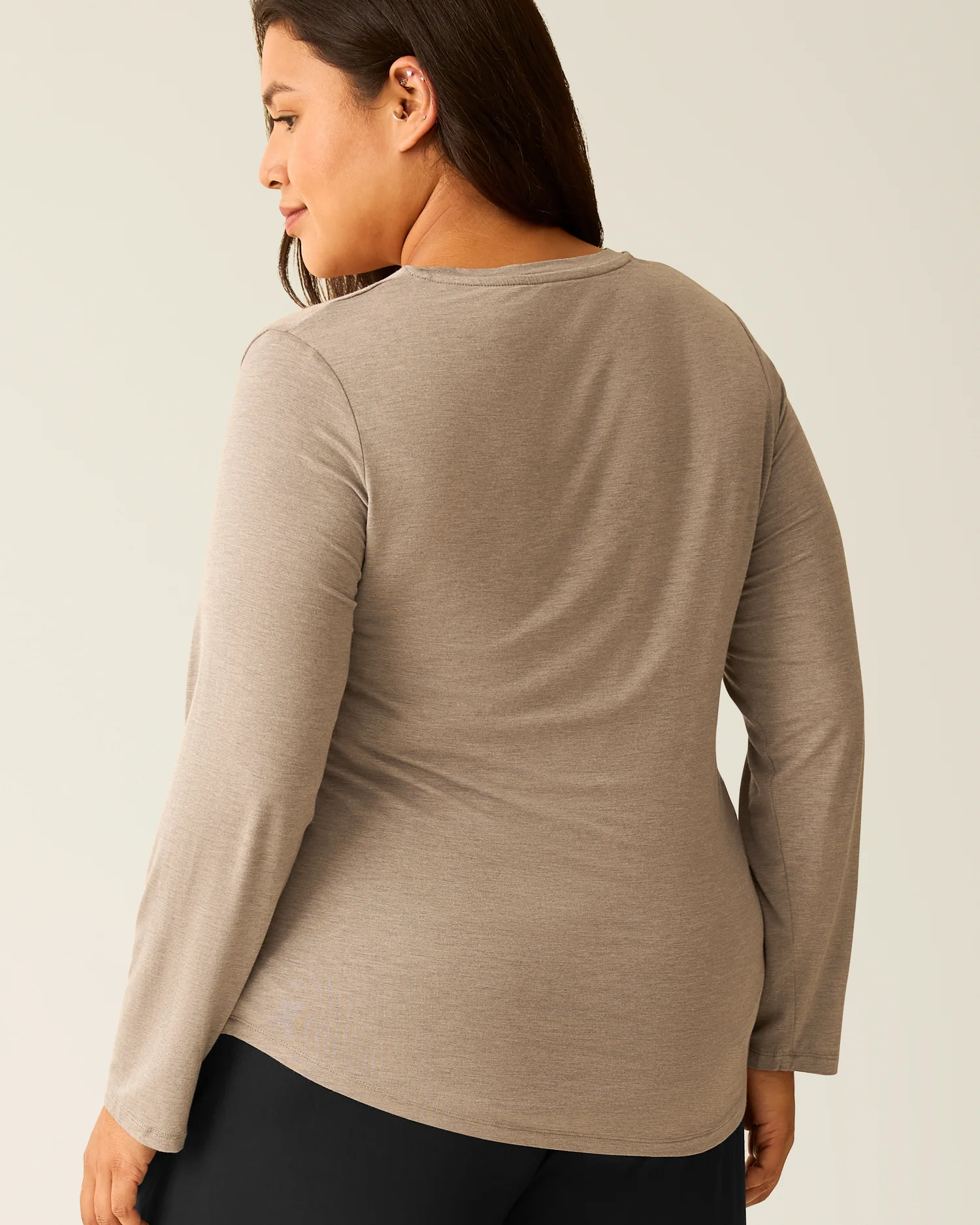 Bamboo Maternity & Nursing Long Sleeve T-shirt | Wheat - Image 6