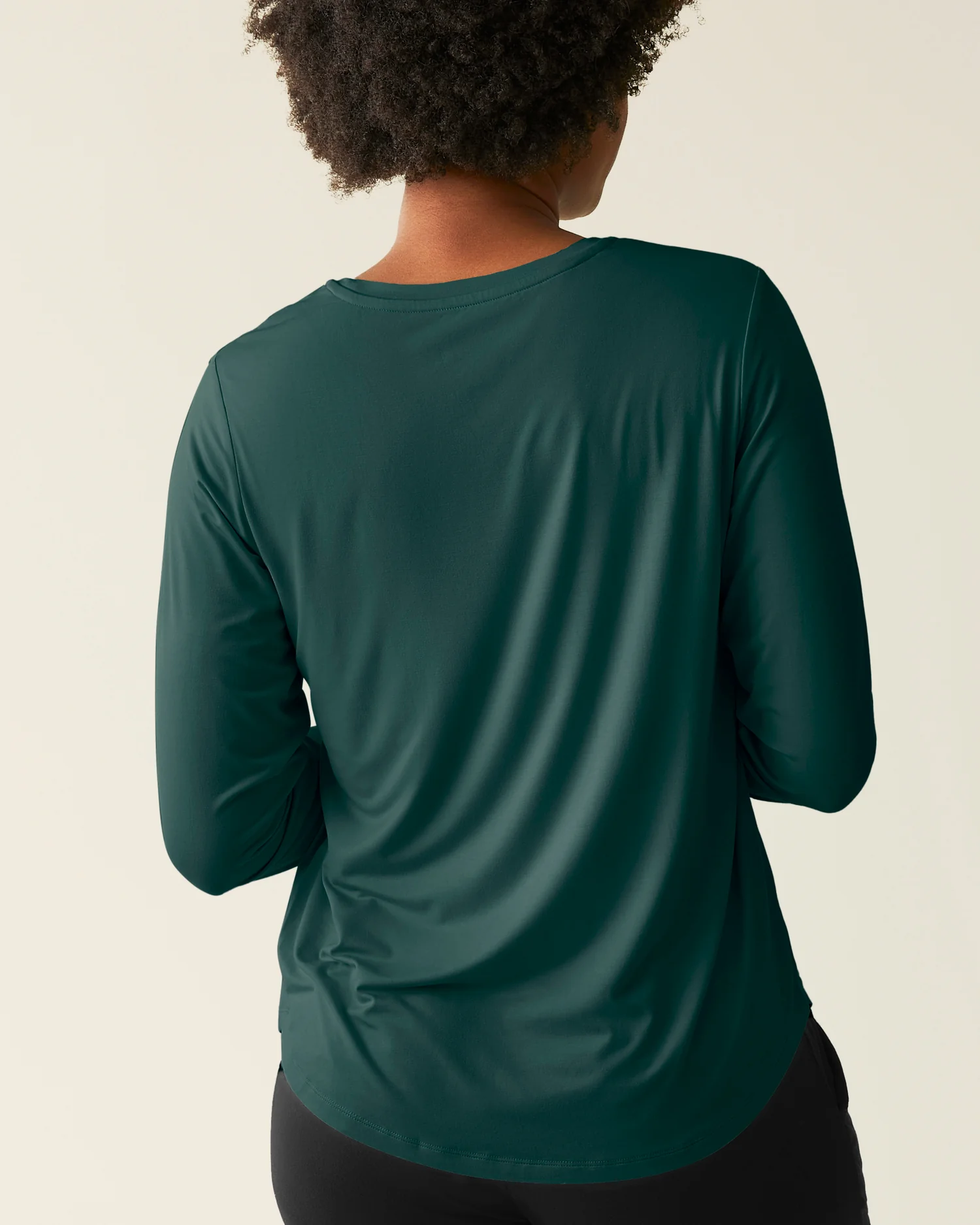 Bamboo Maternity & Nursing Long Sleeve T-shirt | Evergreen - Image 3
