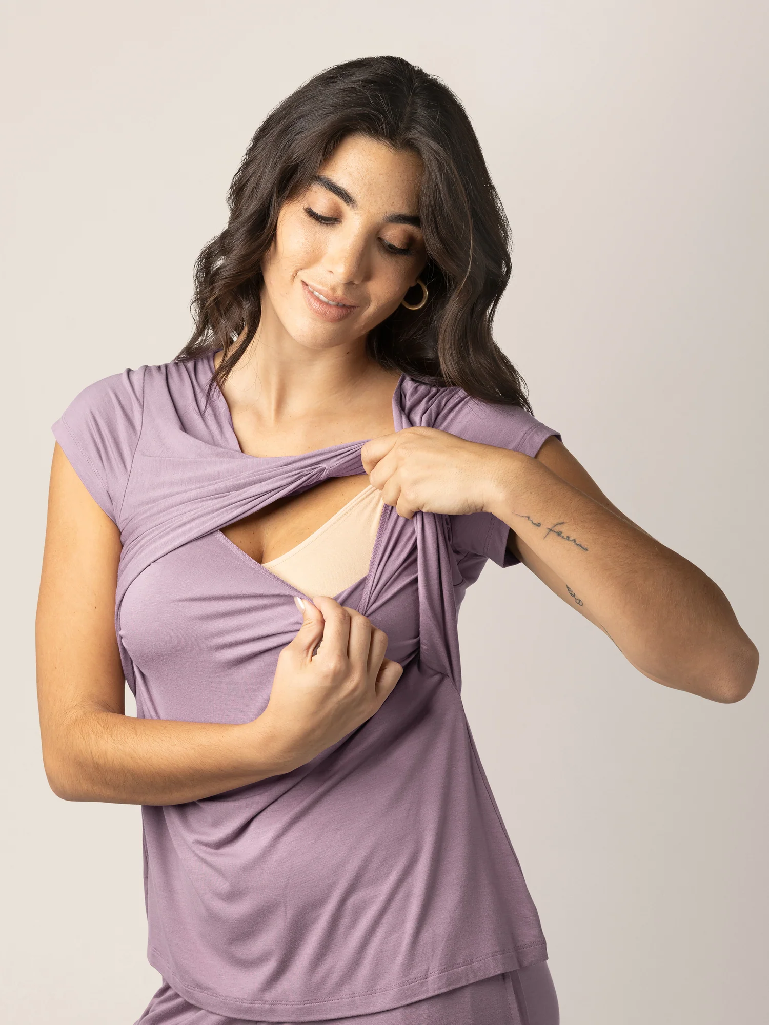 Davy Maternity & Nursing Pajama Set | Dusty Mauve - Image 4