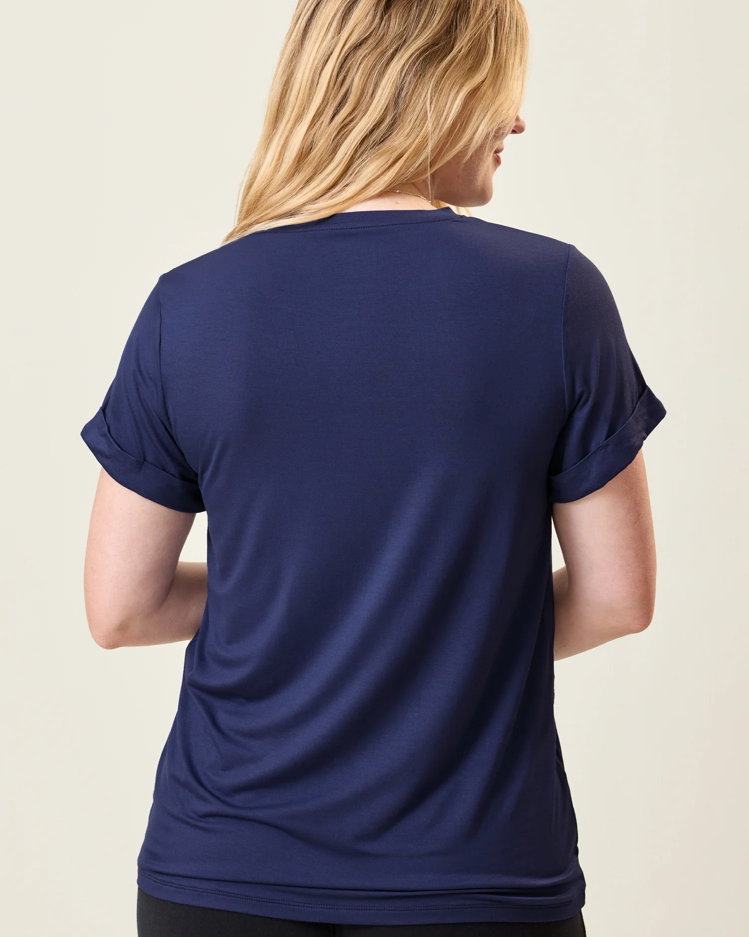 Asymmetrical Nursing T-shirt | Navy - Image 4