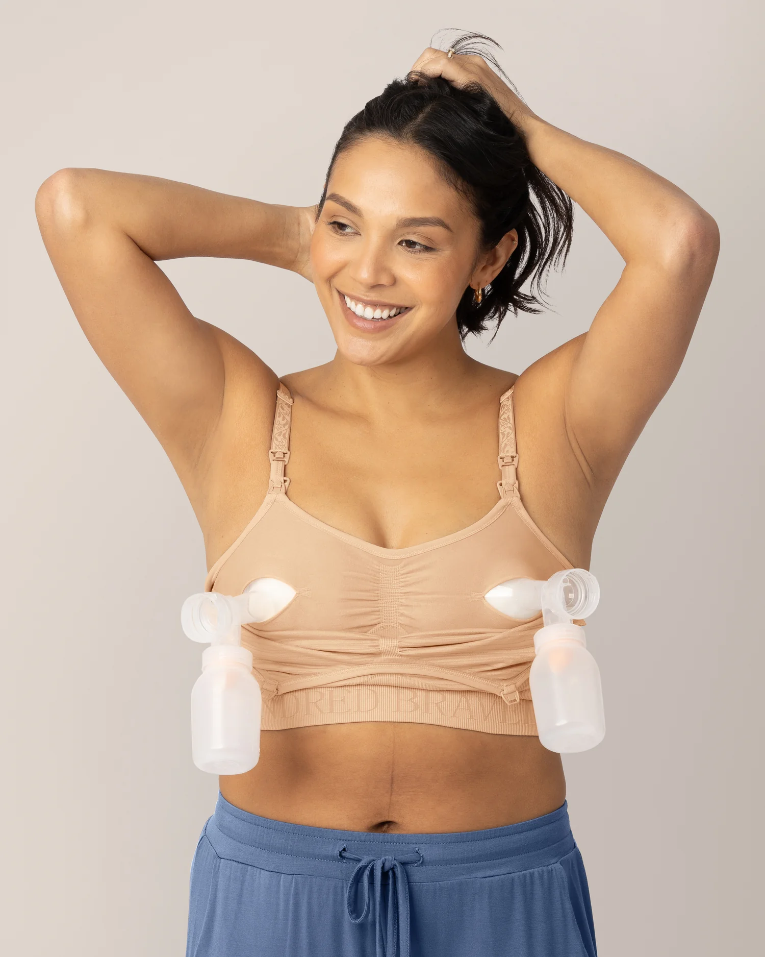 Sublime® Hands-Free Pumping & Nursing Bra | Beige - Image 5