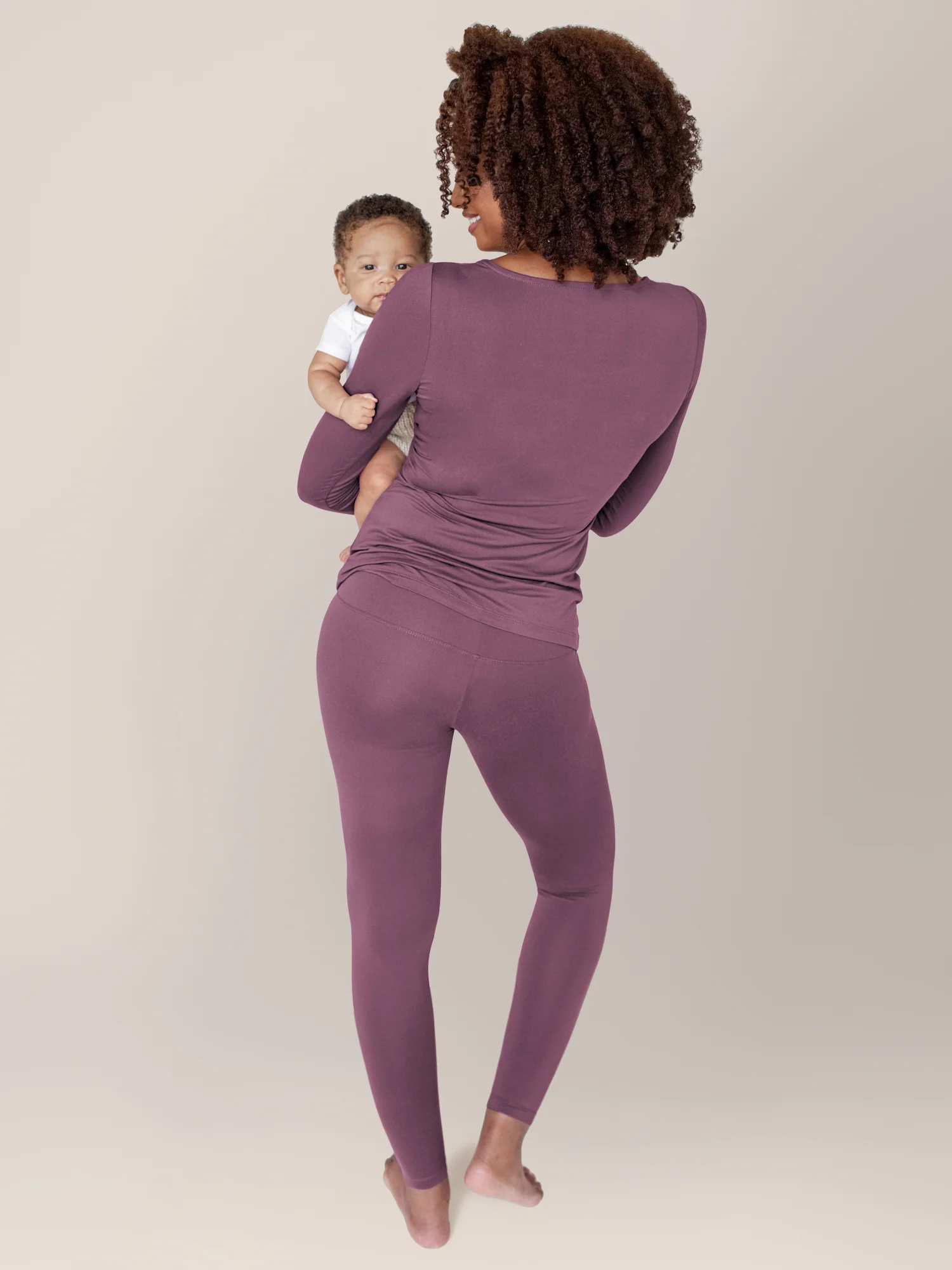 Jane Nursing Pajama Set | Burgundy Plum - Image 3