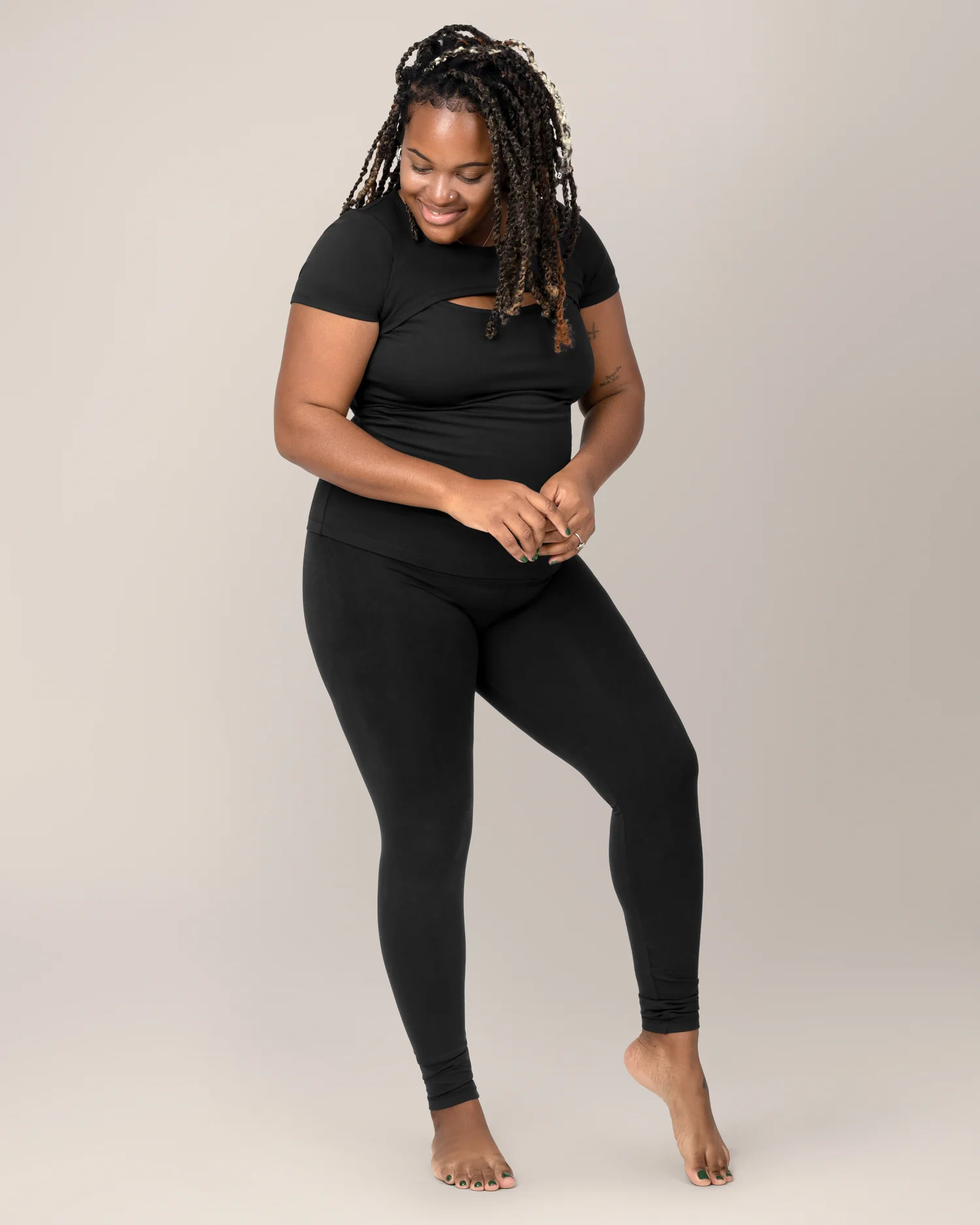 Luna Active Cut Out Nursing Top | Black - Image 4