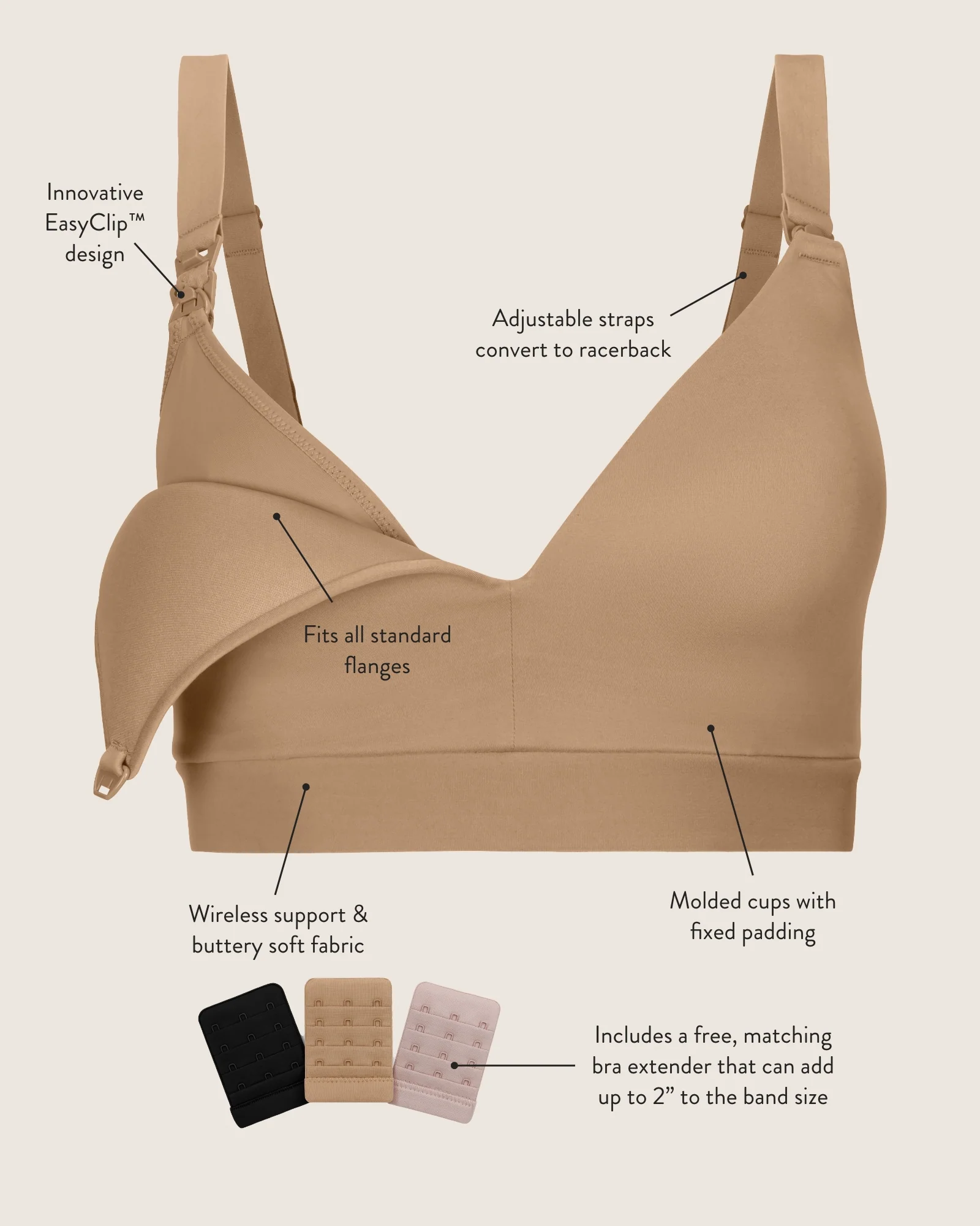Minimalist Hands-Free Pumping & Nursing Bra | Lilac Stone - Image 6