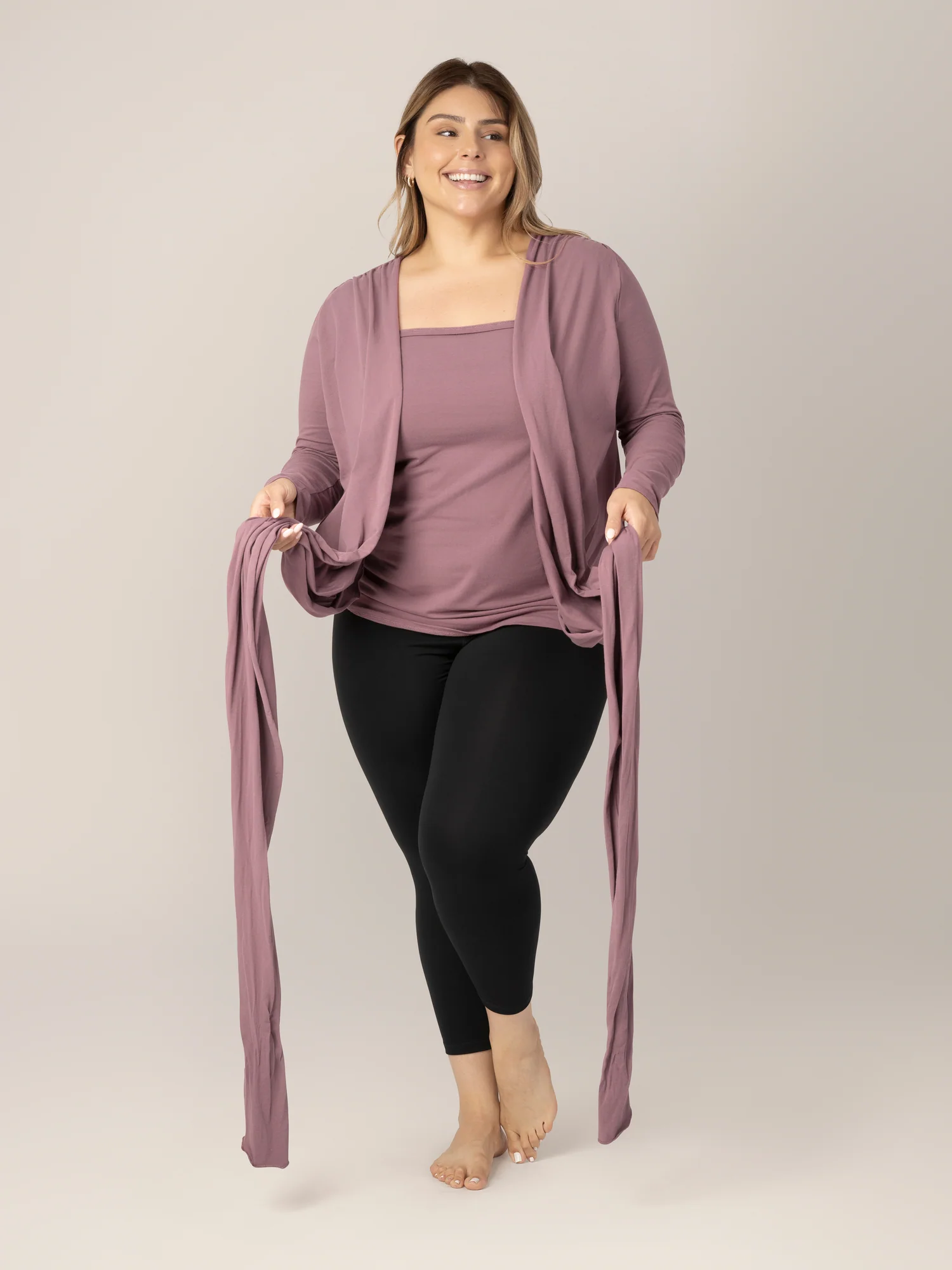 Organic Cotton Skin to Skin Long Sleeve Wrap Top | Twilight - Image 3