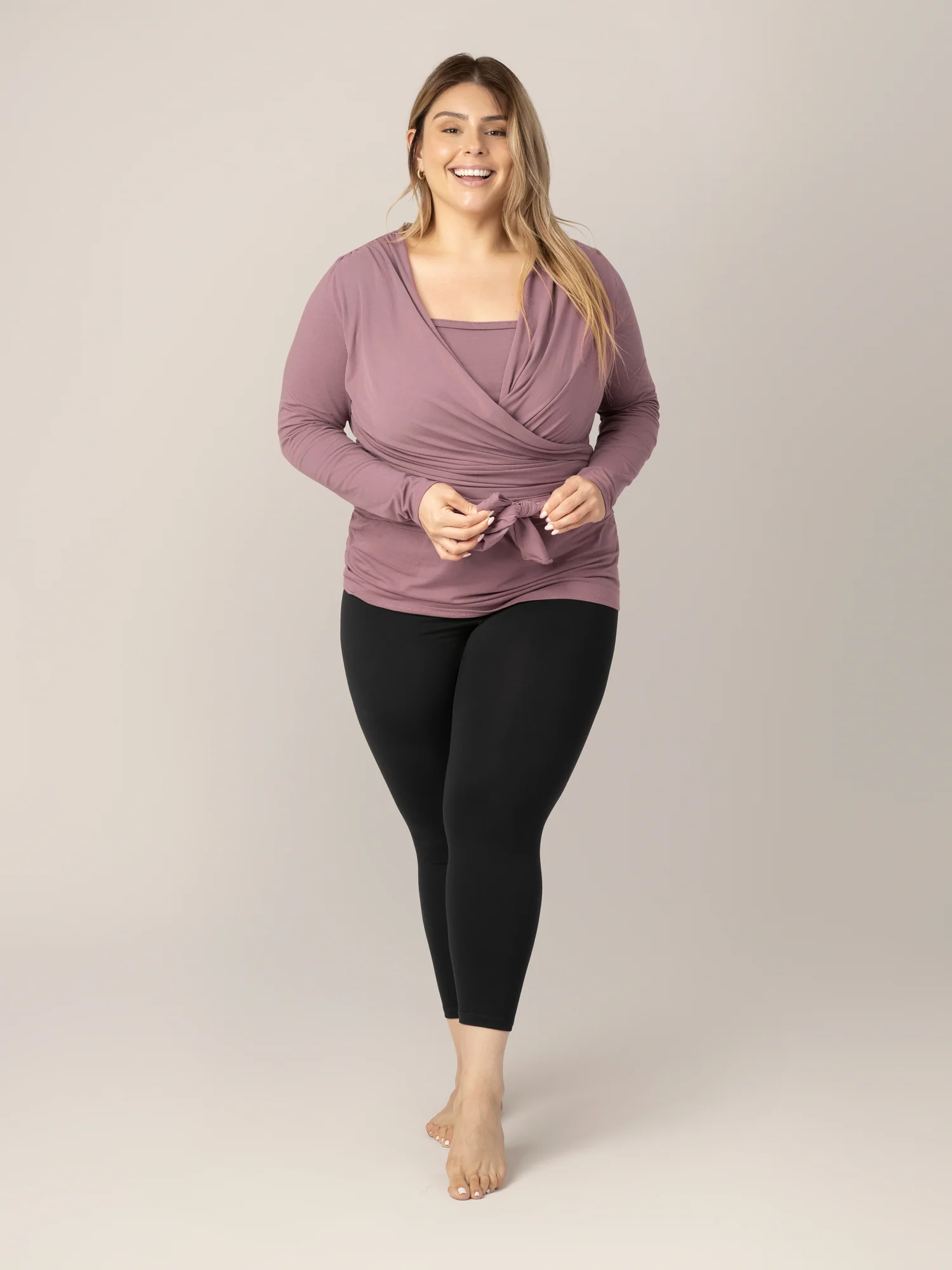 Organic Cotton Skin to Skin Long Sleeve Wrap Top | Twilight - Image 5