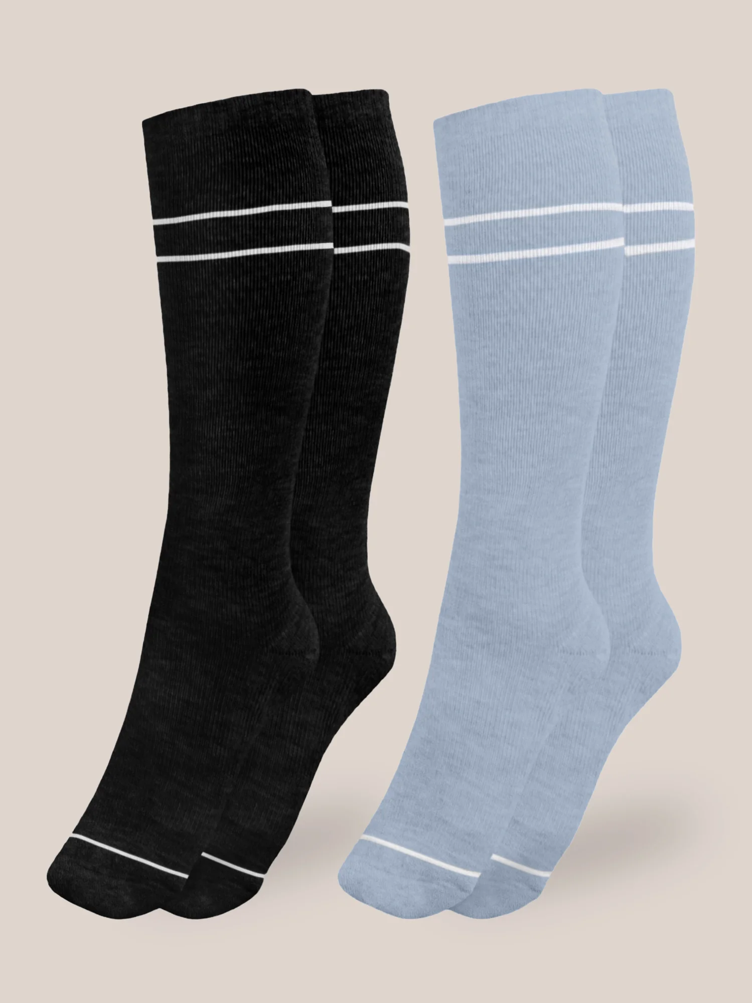 Premium Maternity Compression Socks (2-Pack) | Stone Blue & Black - Image 6