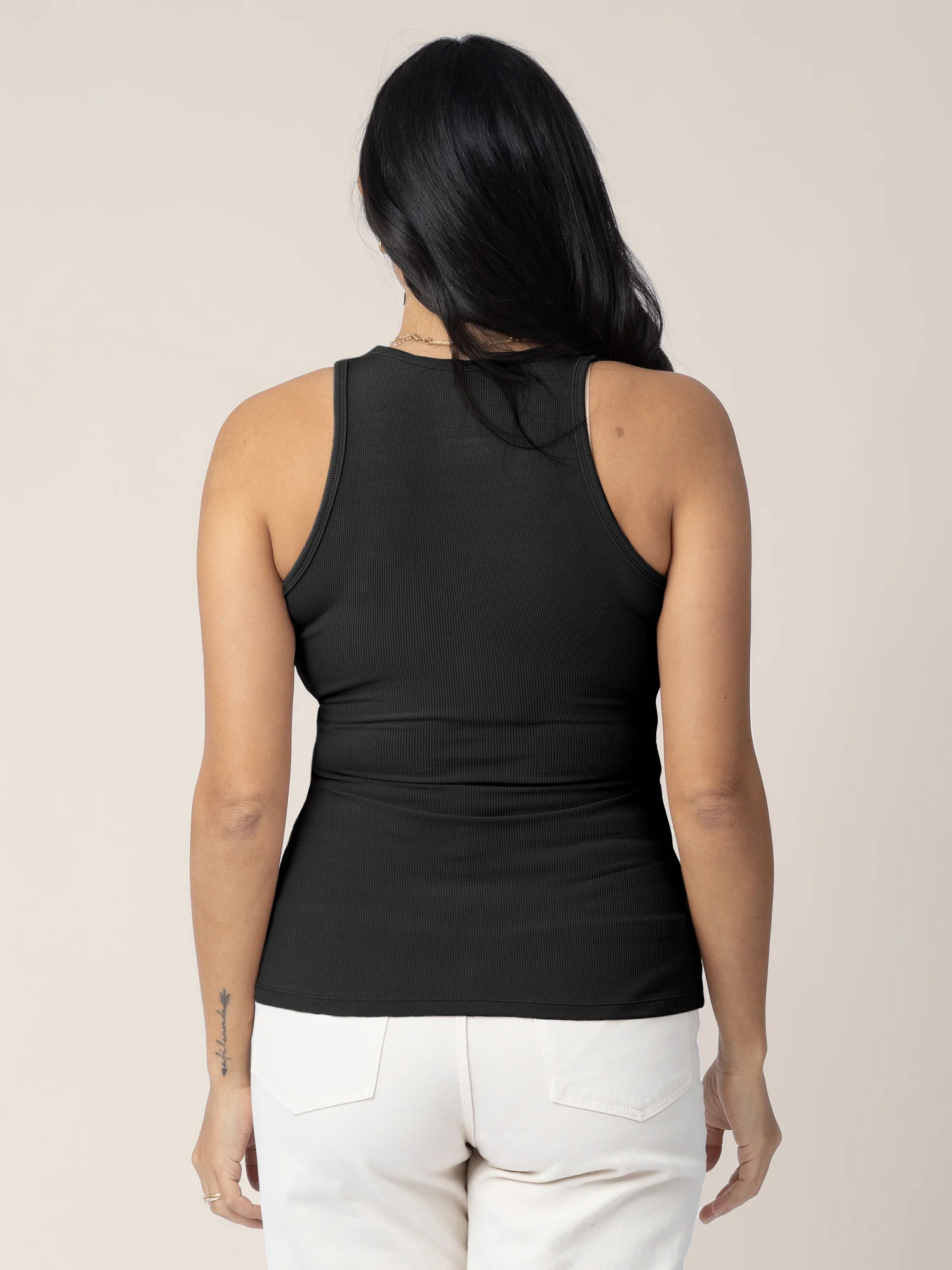 Ribbed Bamboo Racerback Nursing Tank | Black - Image 3