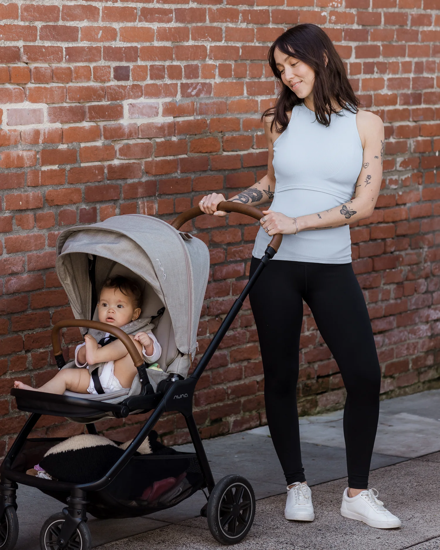Ribbed Bamboo Racerback Nursing Tank | French Blue - Image 4