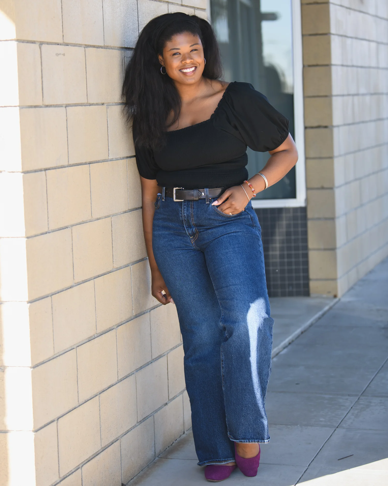 Sophia Smocked Cropped Nursing Top | Black - Image 7