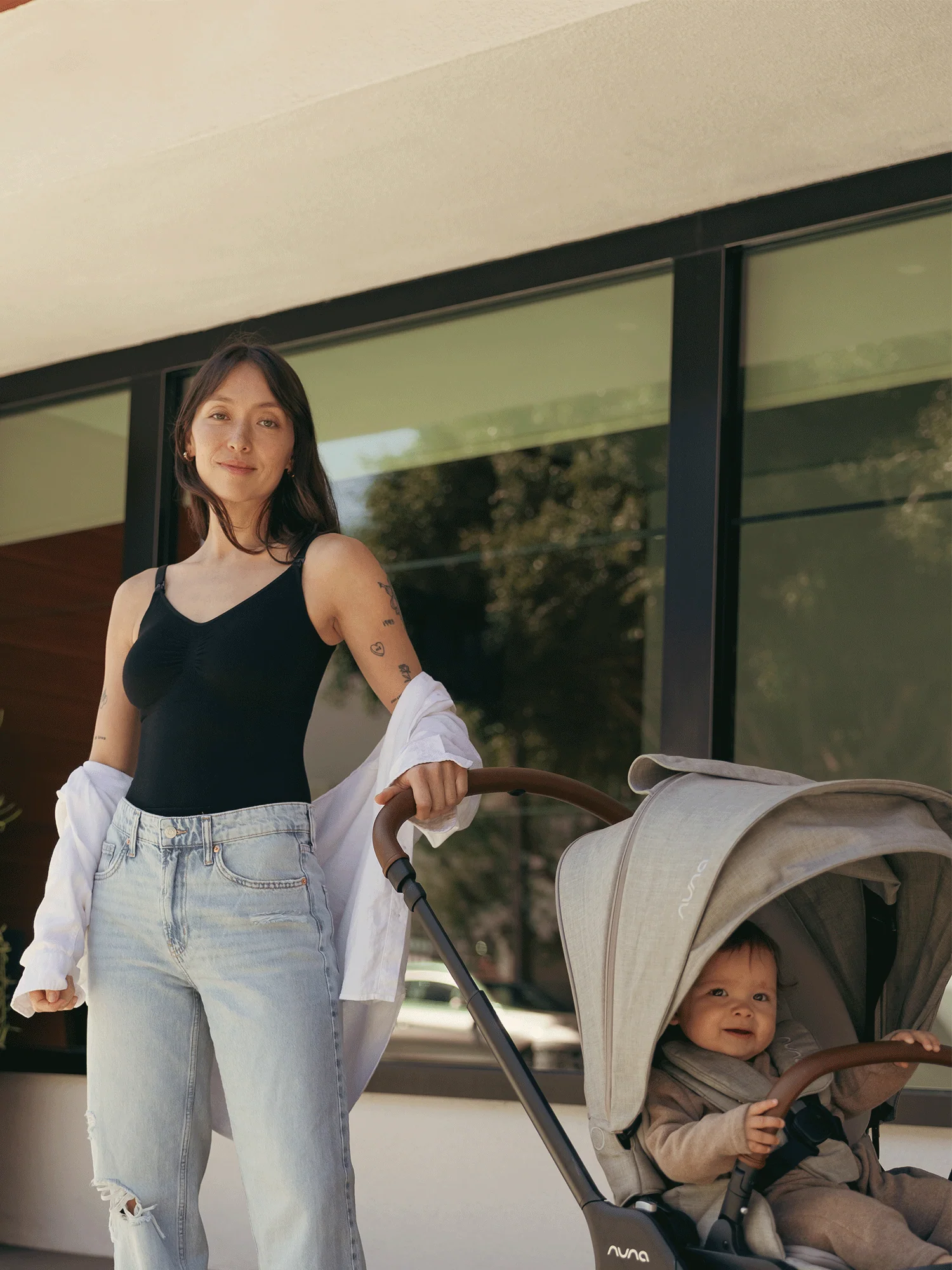 Sublime® Bamboo Maternity & Nursing Bodysuit | Black - Image 4