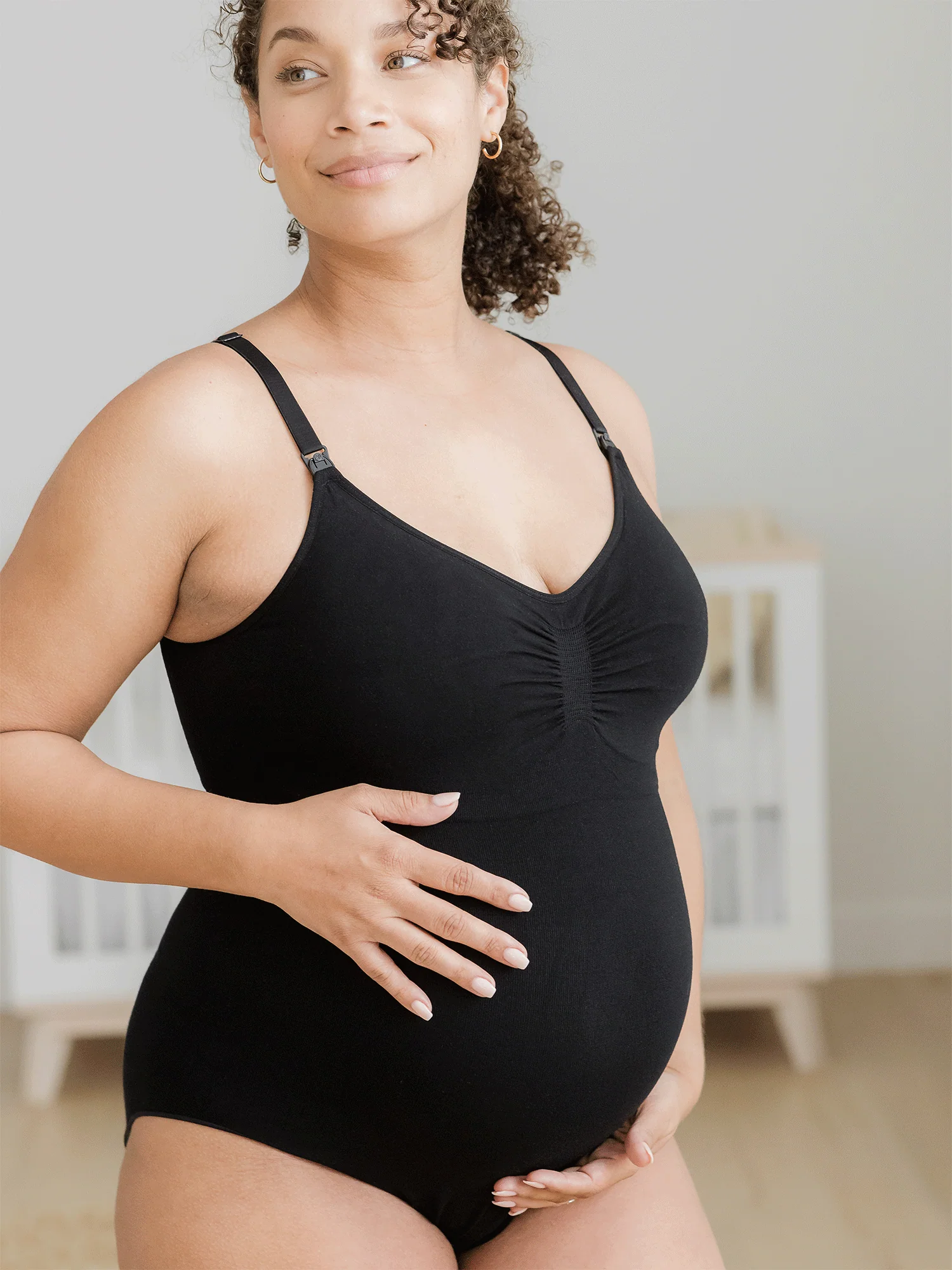 Sublime® Bamboo Maternity & Nursing Bodysuit | Black - Image 5