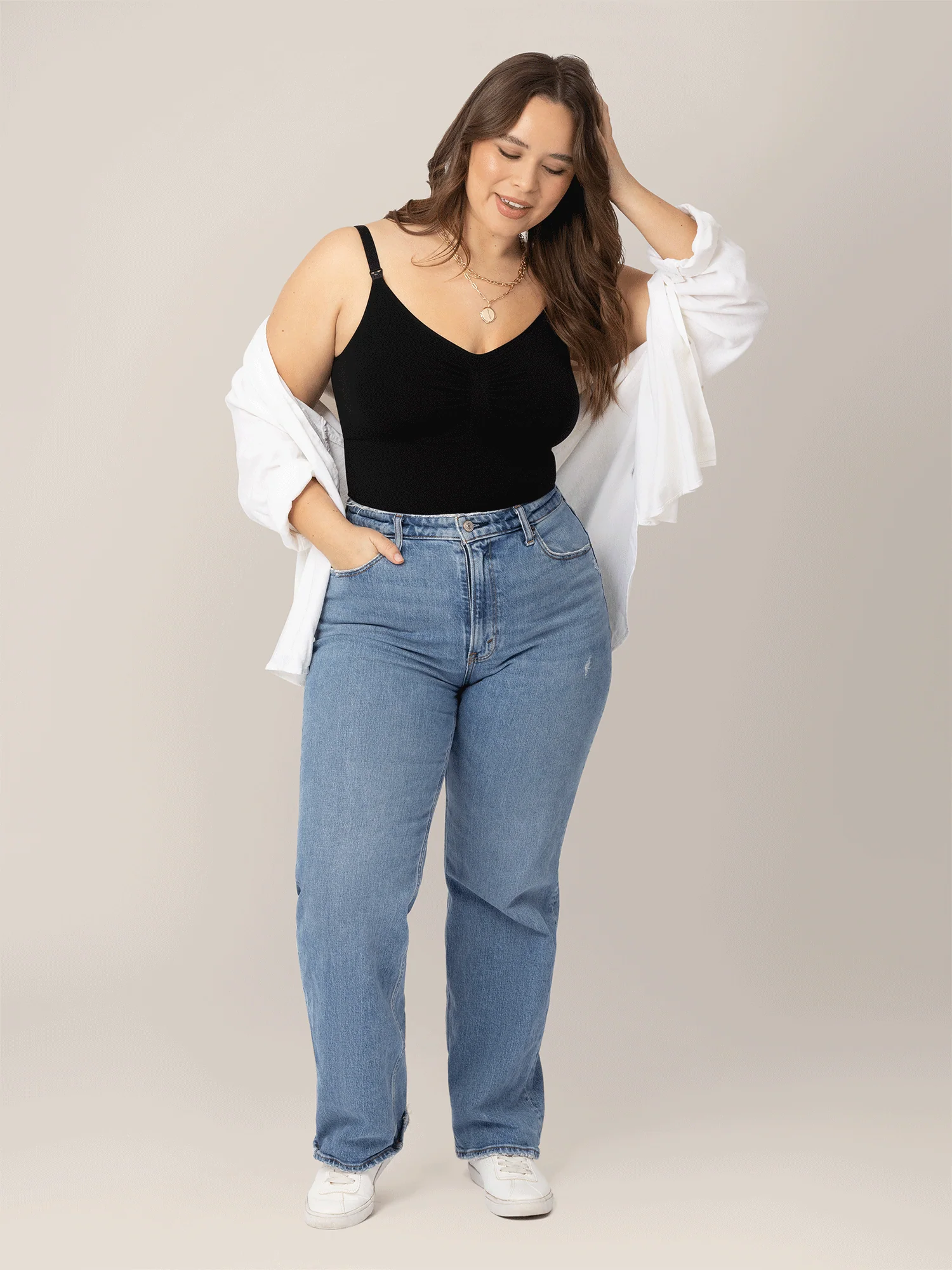 Sublime® Bamboo Maternity & Nursing Bodysuit | Black - Image 6