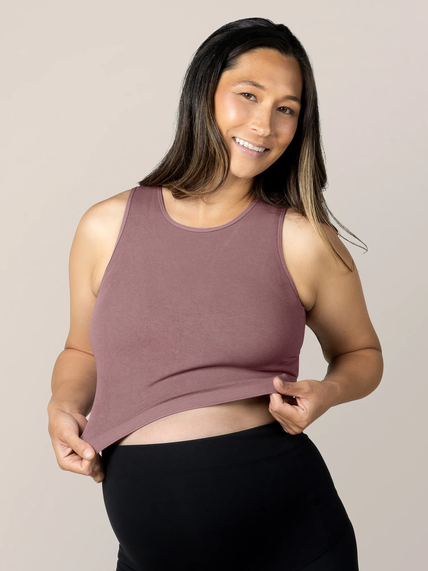 Sublime® Bamboo Maternity & Nursing Longline Bra Top | Twilight - Image 3