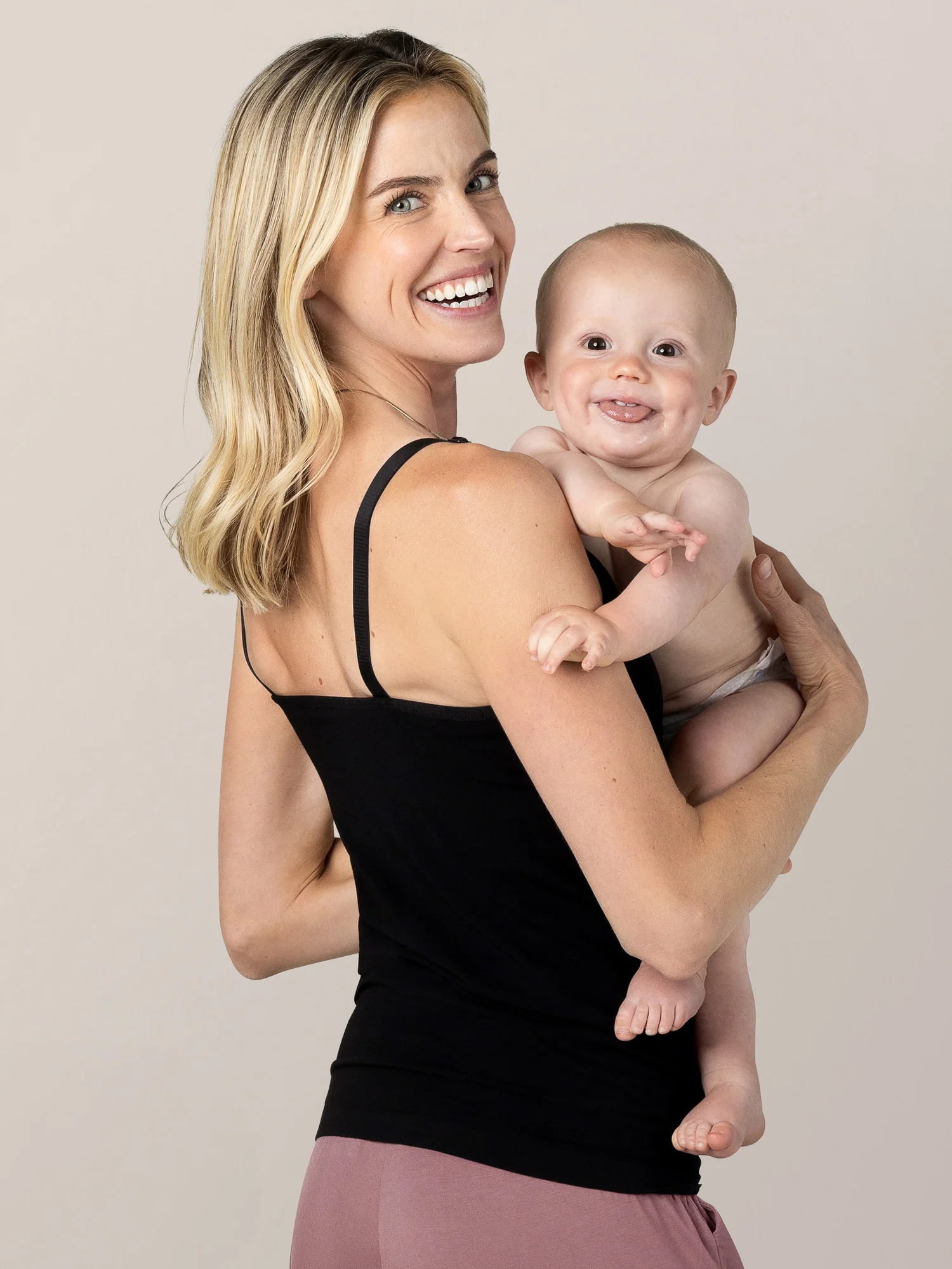 Sublime® Bamboo Pumping Cami Two-Pack | Black & Oatmeal Heather - Image 8