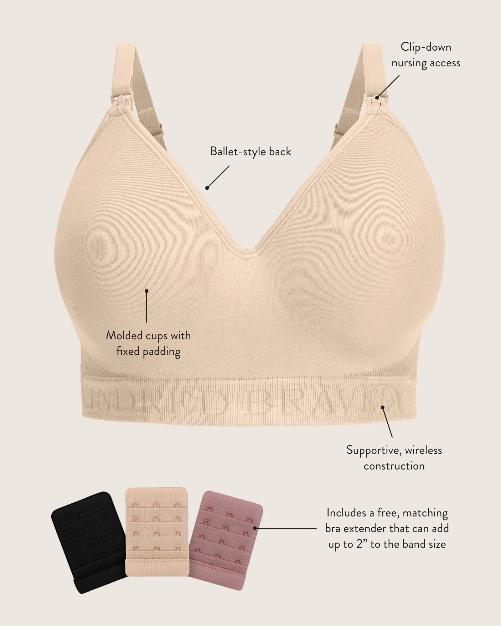 Signature Sublime® Contour Maternity & Nursing Bra | Beige - Image 5