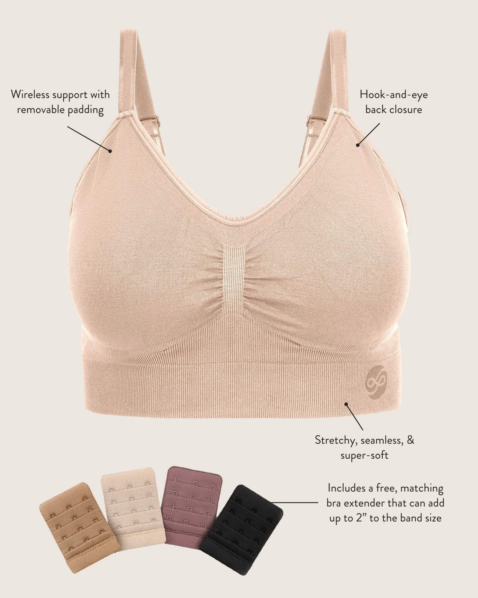 Nellie Sublime® Wireless Bra | Fig - Image 6